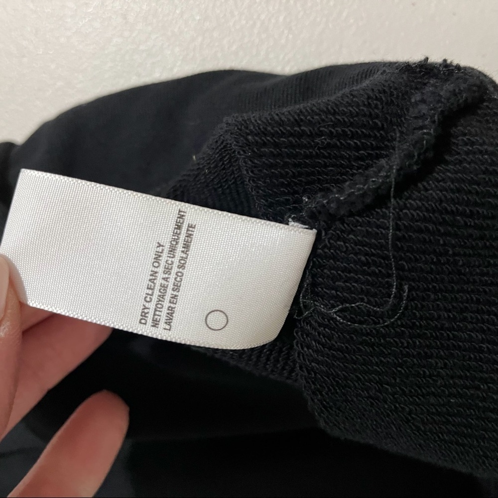 James Perse Hooded Fleece Zip Up Jacket Sweatshirt Black Size 2 Asymmetrical - Picture 7 of 7
